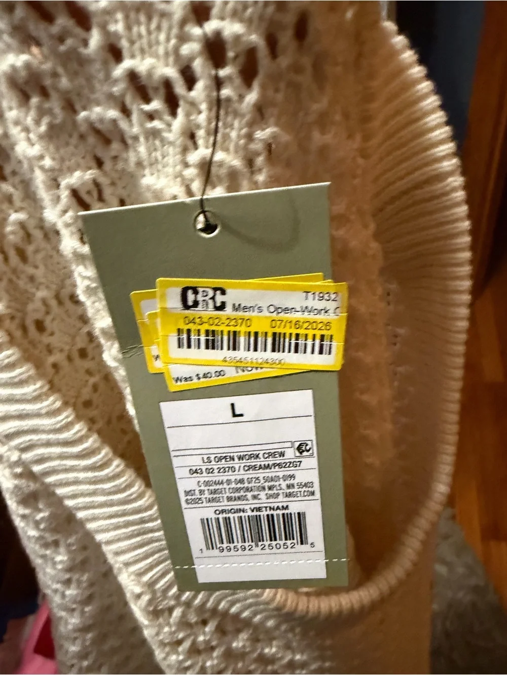 Goodfellow & Co Cream Openwork Crewneck Sweater